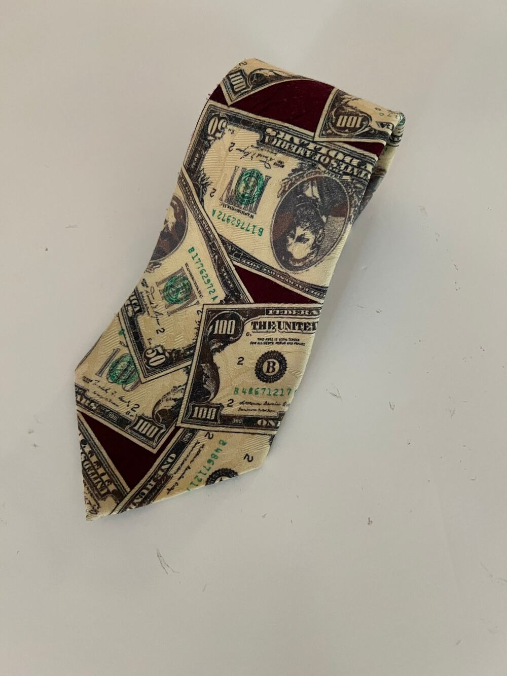 Vintage Aries Men's Silk Neck Tie All Over Money Print JL